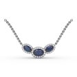 FANA Sapphire and Diamond Three-Stone Oval Pendant P1644S Discount