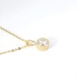 14K Yellow Gold Bezel-Set Natural Diamond Pendant For Discount