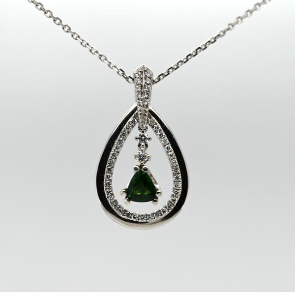 0.47CT Tsavorite Garnet and Diamond Custom Pendant Online Hot Sale