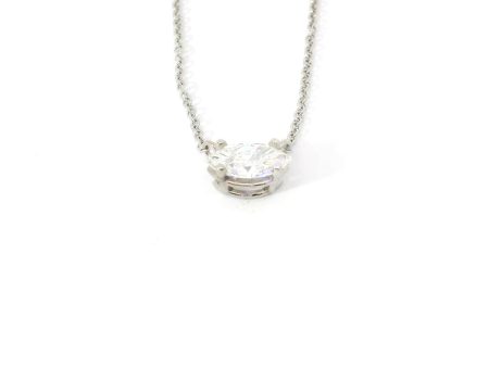 14K White Gold Natural Marquise Diamond Pendant For Discount