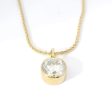 14K Yellow Gold Bezel-Set Natural Diamond Pendant Fashion