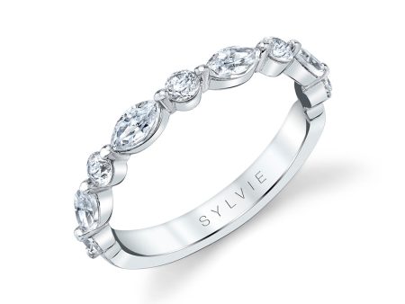 Sylvie Marquise Wedding Band With Shared Prongs B1P09 Hot on Sale