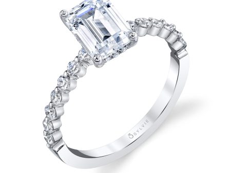 Sylvie Emerald Cut Engagement Ring S1P14-EM Online Sale