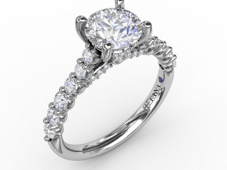 Fana Contemporary Diamond Solitaire Engagement Ring With Hidden Halo 3216 Fashion