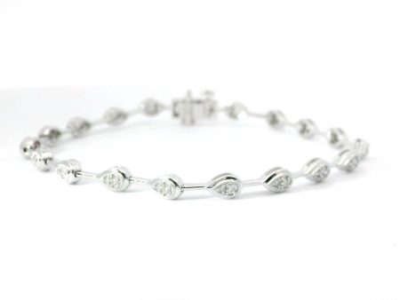 14K White Gold Natural Diamond Bracelet Fashion