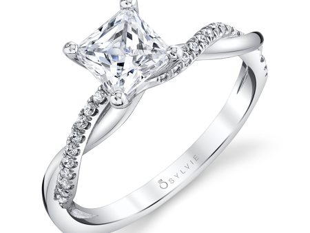 Sylvie High Polish Princess Cut Engagement Ring S1524 - PR Sale