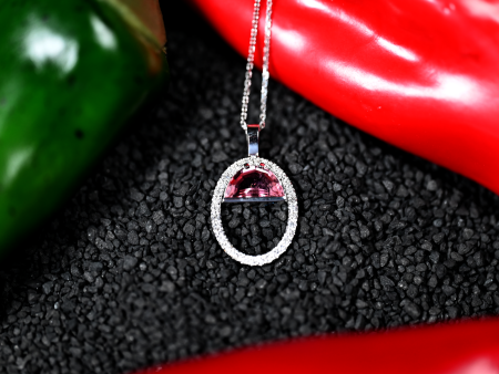 1.59CT TOURMALINE AND DIAMOND CUSTOM PENDANT Sale