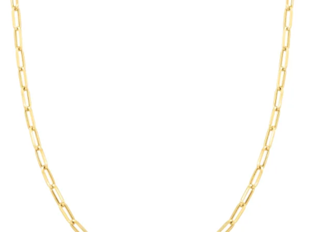 14k Yellow Gold Paperclip Link Chain Necklace 18  3mm For Cheap