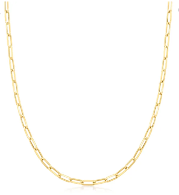 14k Yellow Gold Paperclip Link Chain Necklace 18  3mm For Cheap