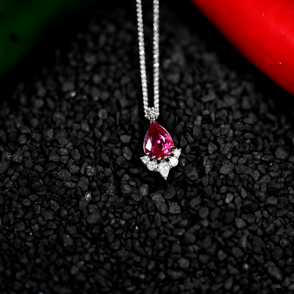 0.99CT RUBY & DIAMOND CUSTOM PENDANT Online