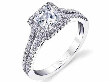 Sylvie Princess Cut Split Shank Engagement Ring SY175 Supply