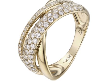 Luvente 14k Diamond Multi Band Fashion Ring R01206 For Cheap