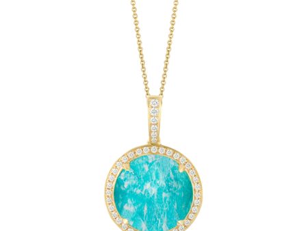 Doves Amazonite and Diamond Pendant Fashion