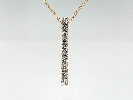 14k Yellow Gold Diamond Line Pendant Online Hot Sale