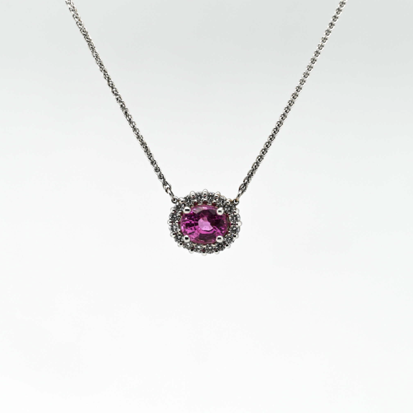 1.34ct Sapphire and Diamond Custom Pendant For Discount