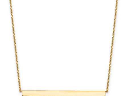 Leslie s 14K Polished Bar 2in ext. 18  Necklace LF1132 For Discount