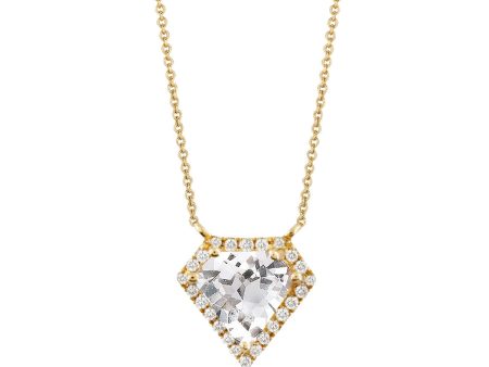 Doves White Topaz and Diamond Necklace N8485WT For Sale