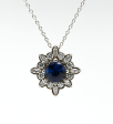 3.53CT Sapphire and Diamond Custom Pendant Online Sale