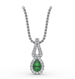 Fana Halo Emerald and Diamond Drop Pendant P1674E Supply