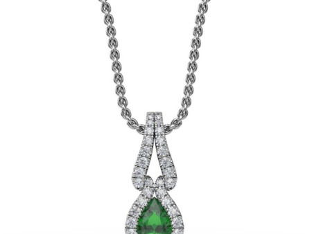 Fana Halo Emerald and Diamond Drop Pendant P1674E Supply