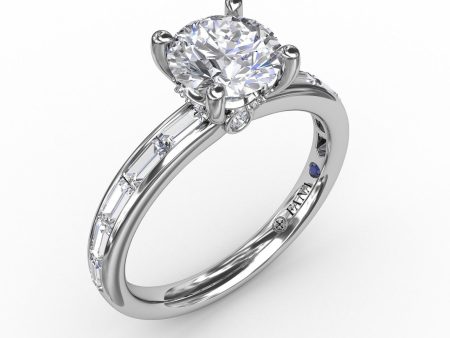 Fana Channel Set Baguette Engagement Ring 3289 Online Hot Sale