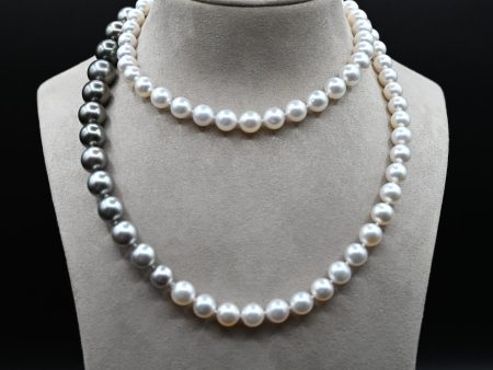 Ombre South Sea and Tahitian Pearl 35 inch Strand Fashion