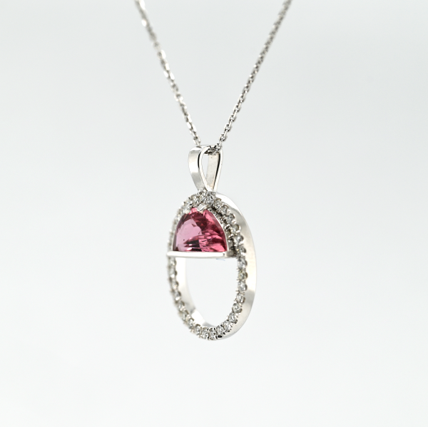 1.59CT TOURMALINE AND DIAMOND CUSTOM PENDANT Sale