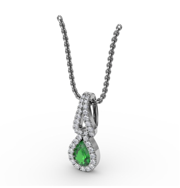 Fana Halo Emerald and Diamond Drop Pendant P1674E Supply