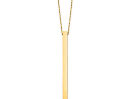 Leslie s 14K Polished Bar 2in ext. 16  Necklace LF845 Sale