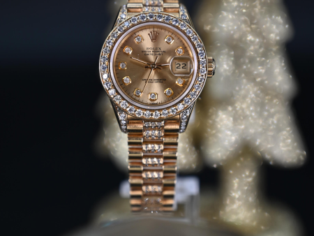 ROLEX LADIES DATEJUST 18K YELLOW GOLD and DIAMONDS 69178 Sale