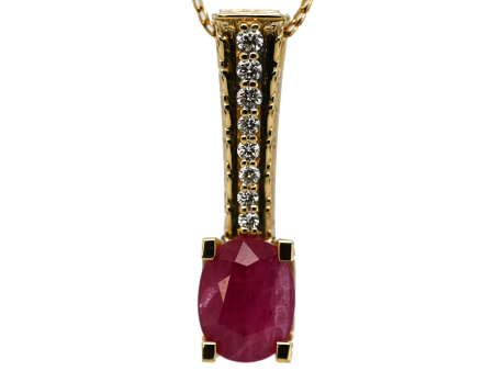 5.26 CT RUBY & DIAMOND PENDANT Online now