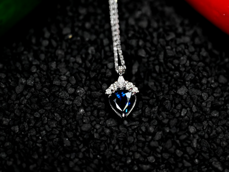 1.25CT Sapphire and Diamond Custom Pendant For Sale