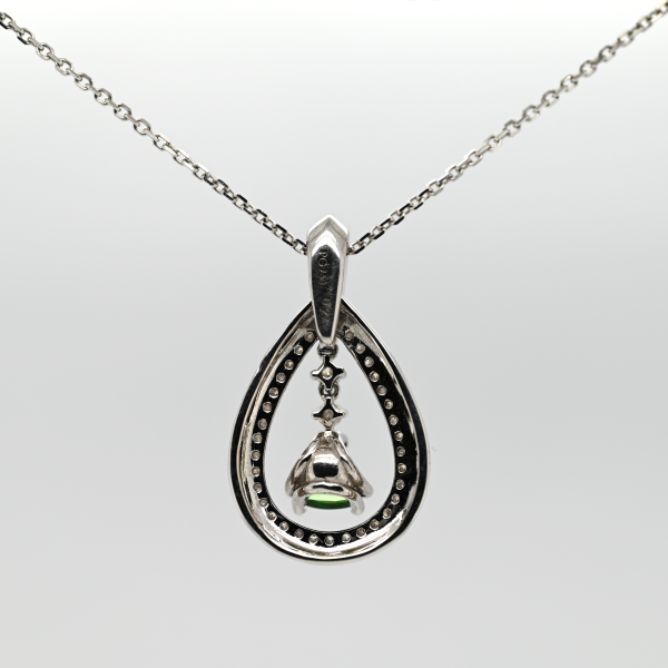 0.47CT Tsavorite Garnet and Diamond Custom Pendant Online Hot Sale