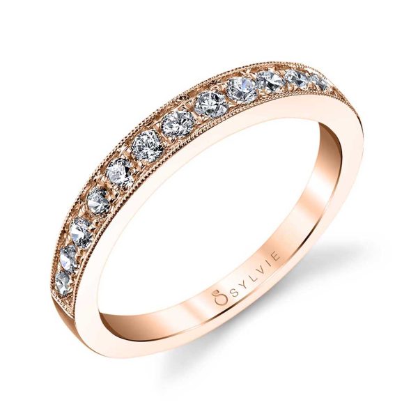 Sylvie Classic Wedding Band With Milgrain Accents BS1081 Discount