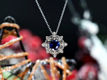 3.53CT Sapphire and Diamond Custom Pendant Online Sale