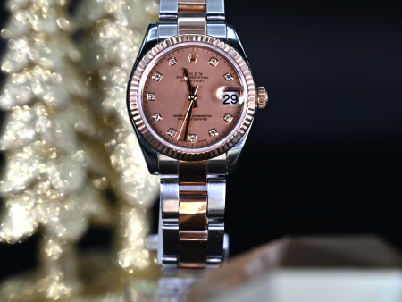 ROLEX LADIES DATEJUST 18K ROSE GOLD STAINLESS STEEL Online Hot Sale