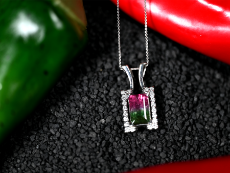 3.12ct Watermelon Tourmaline Custom Pendant Discount