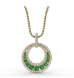 Fana Halo Emerald and Diamond Circle Pendant P1535E Online Sale