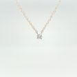 14k Yellow Gold Round Diamond Solitaire Necklace Fashion